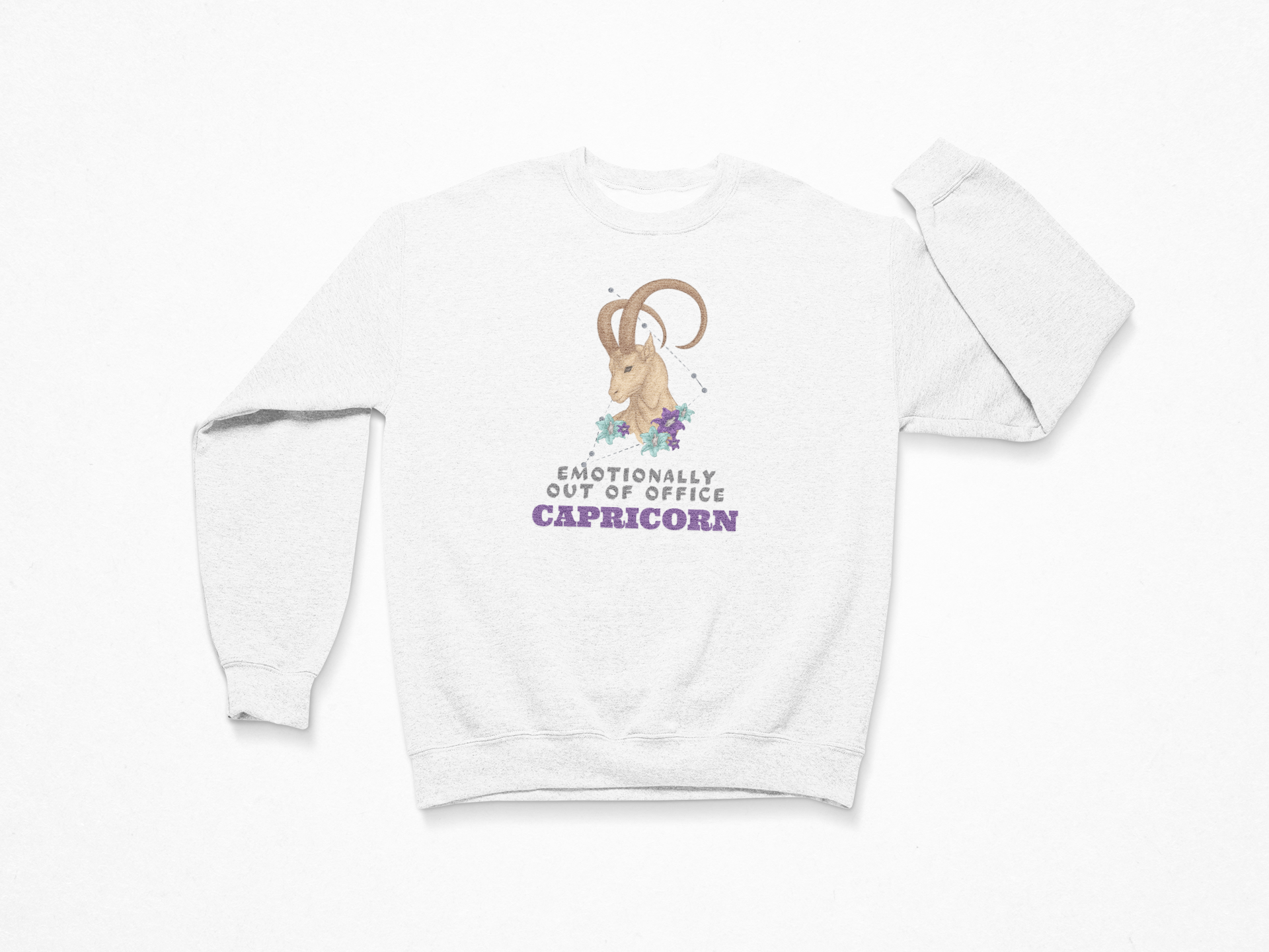 Capricorn Sweatshirt – “Emotionally Out of Office”