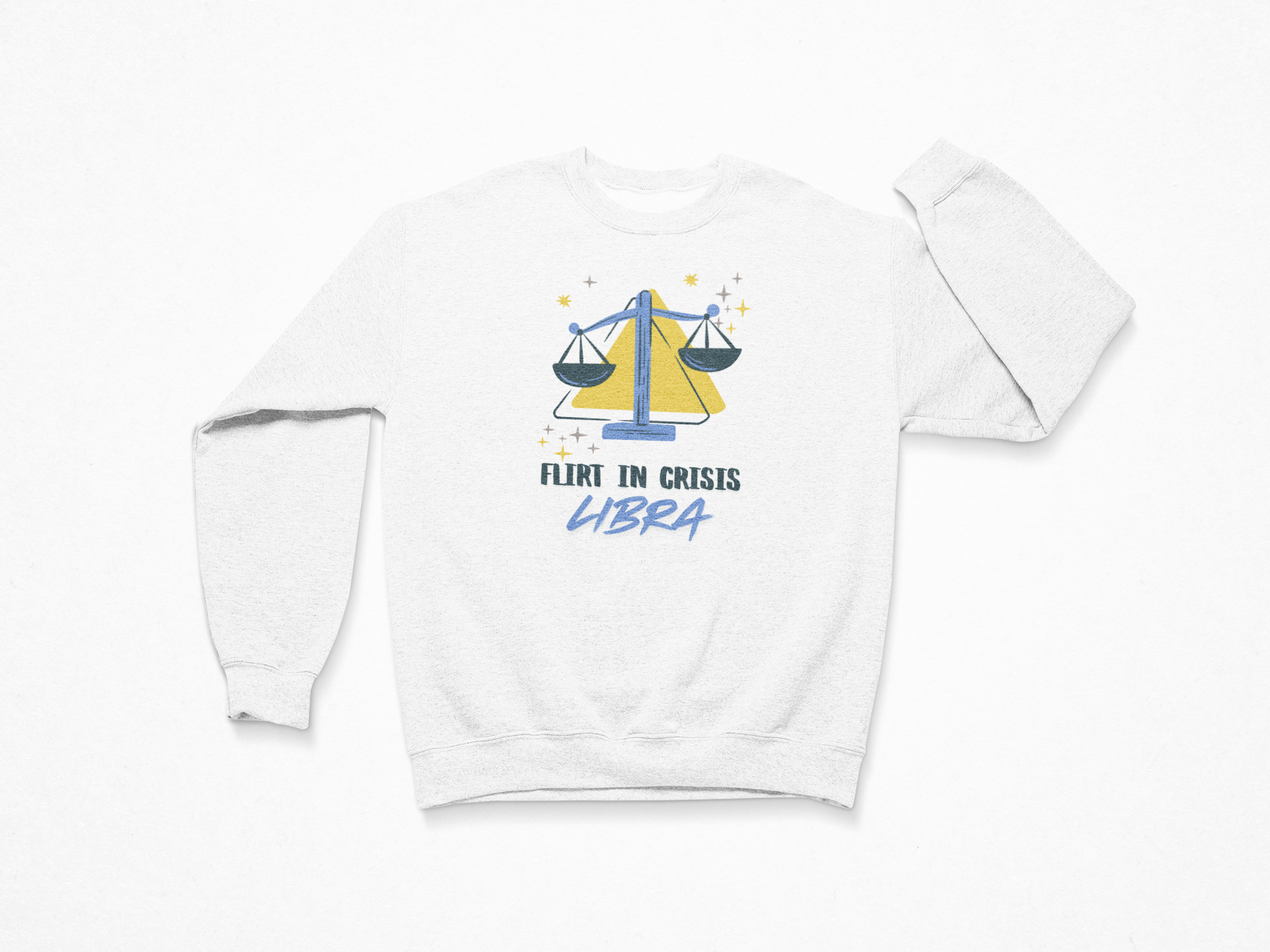 Libra Sweatshirt – “Flirt in Crisis”