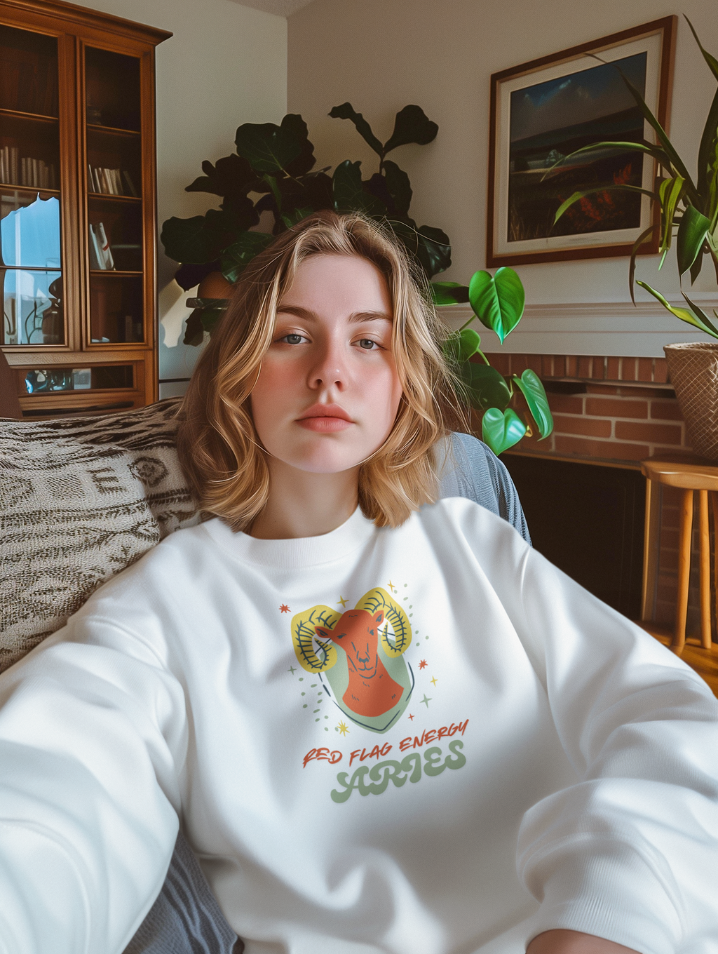 Aries Sweatshirt – “Red Flag Energy”